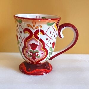 Hand-Painted Red Ceramic Mug